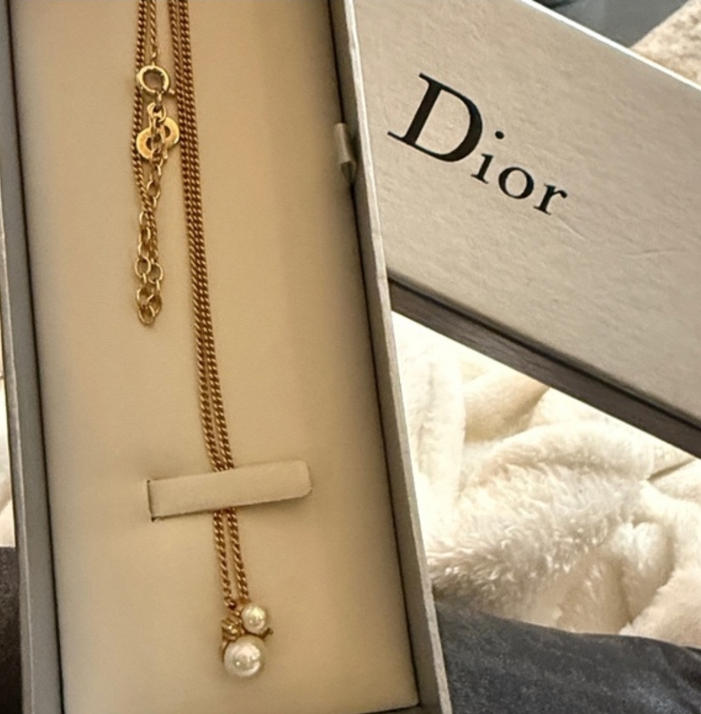 Dior Gold Pearl Necklace